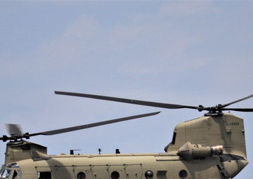 Chinook refueling operations at Sparta-Fort McCoy Airport