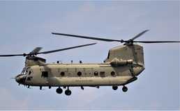 Chinook refueling operations at Sparta-Fort McCoy Airport