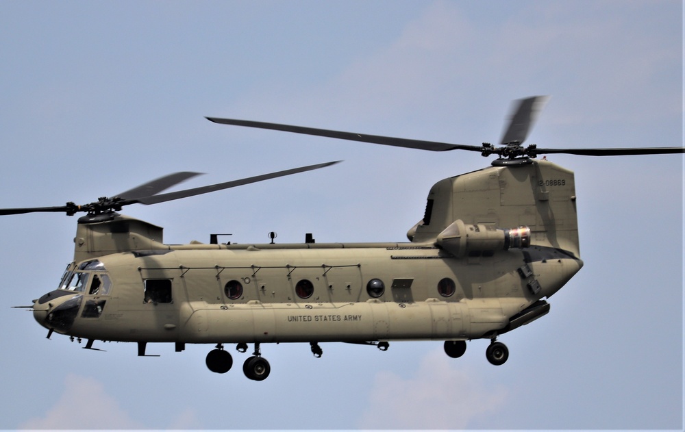 Chinook refueling operations at Sparta-Fort McCoy Airport