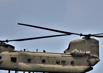Chinook refueling operations at Sparta-Fort McCoy Airport