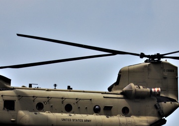 Chinook refueling operations at Sparta-Fort McCoy Airport