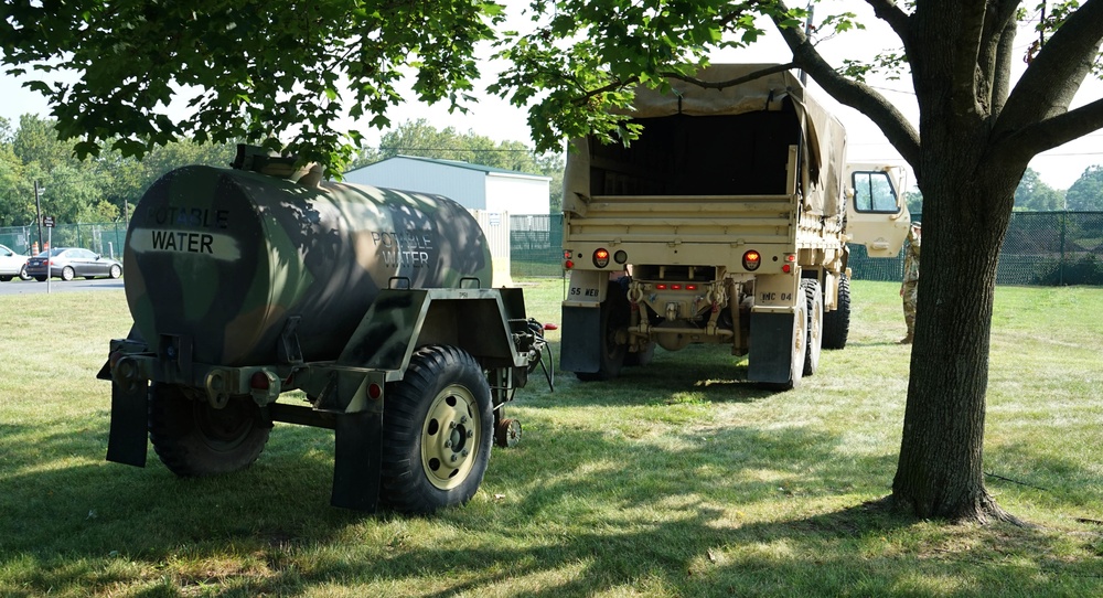 PA. Guard supplied water with M149 water trailer