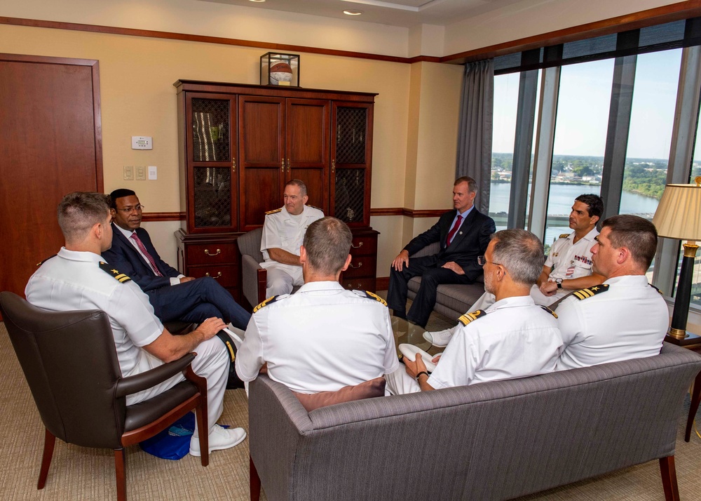 SNMG1 and USS Gridley leadership meet with the Mayor of the city of Norfolk