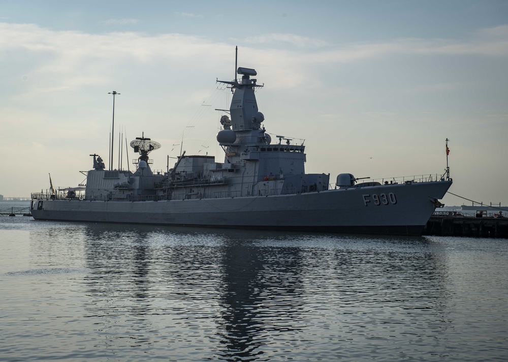 Belgian Navy Leopold I is Moored Pier Side at Naval Station Norfolk