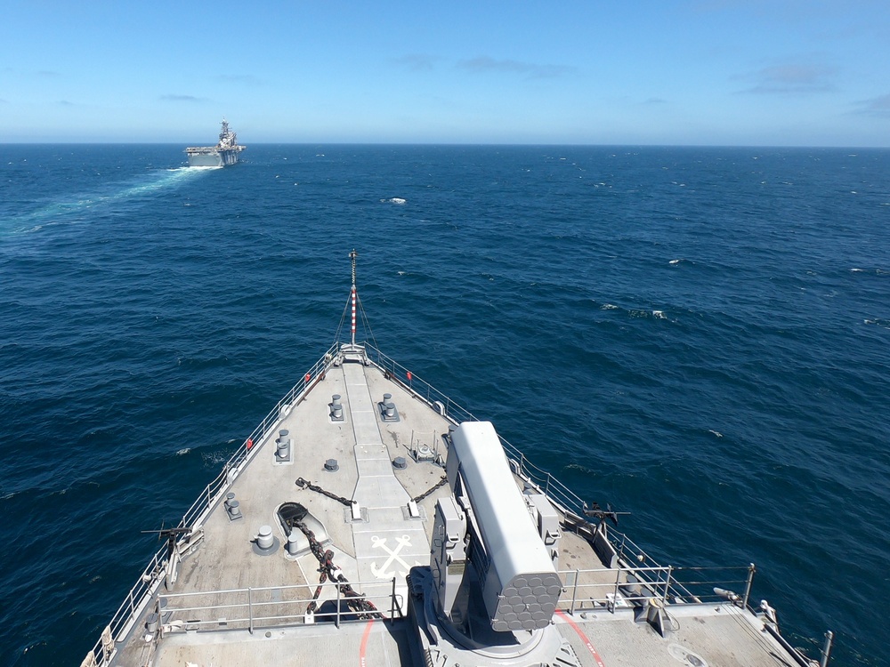 USS Comstock (LSD 45) Conducts Replenishment at Sea