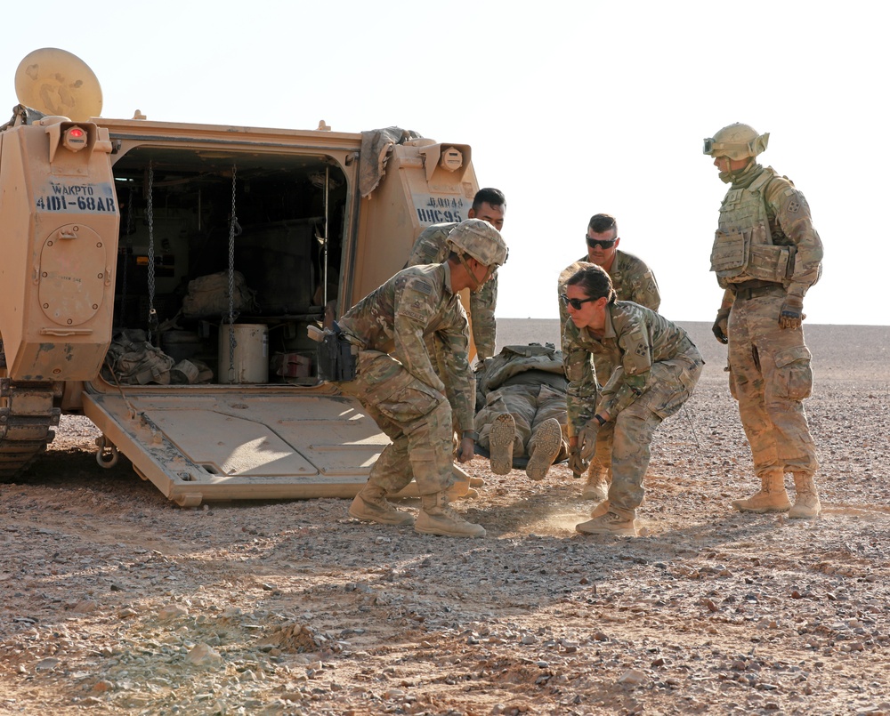 3ABCT Soldiers Practice Medical Evacuation in Preparation for Eager Lion 2019