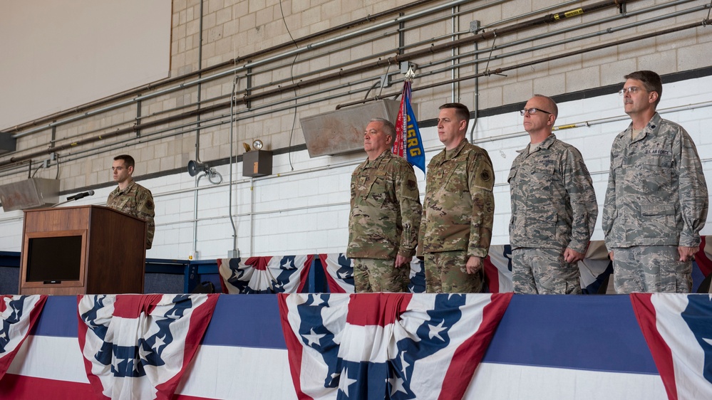 Major Matthew Ferringer assumes command of the Massachusetts Air National Guard's 267th Intelligence Squadron