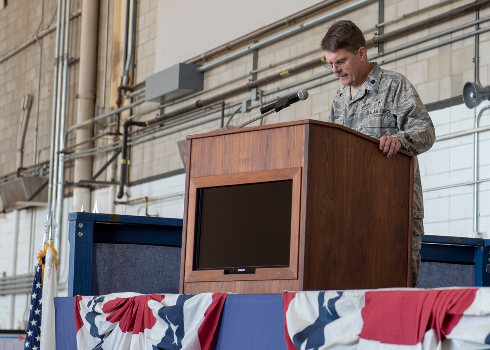 Major Matthew Ferringer assumes command of the Massachusetts Air National Guard's 267th Intelligence Squadron