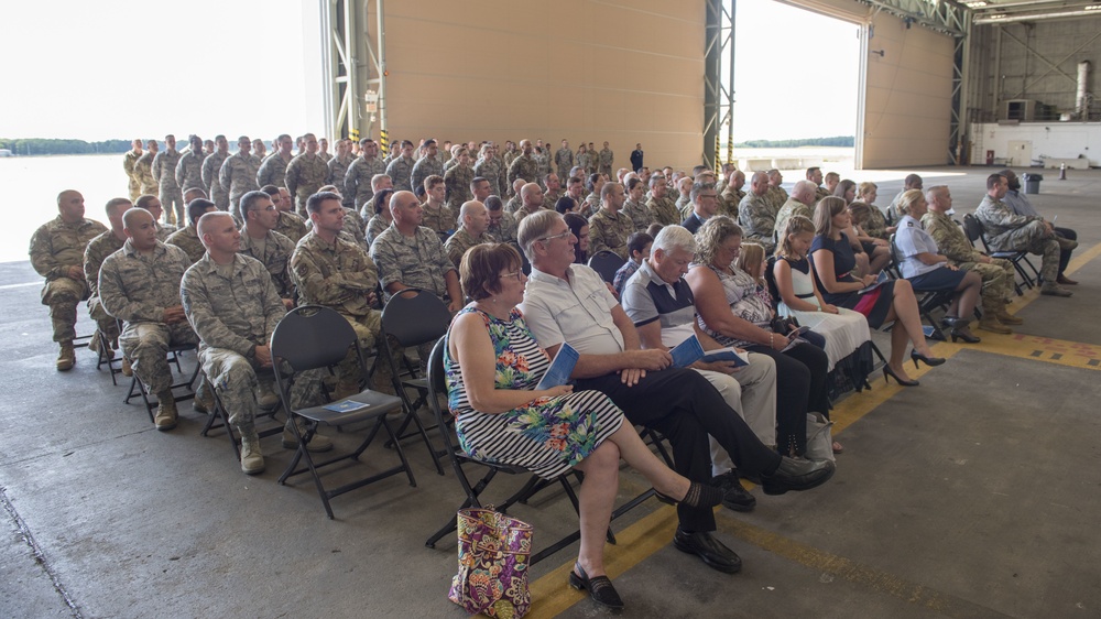 Major Matthew Ferringer assumes command of the Massachusetts Air National Guard's 267th Intelligence Squadron