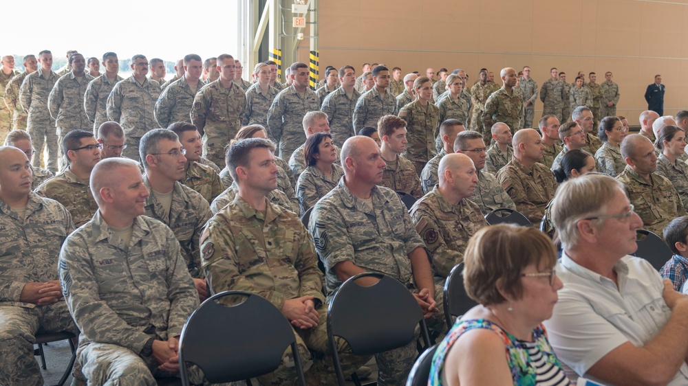 Major Matthew Ferringer assumes command of the Massachusetts Air National Guard's 267th Intelligence Squadron