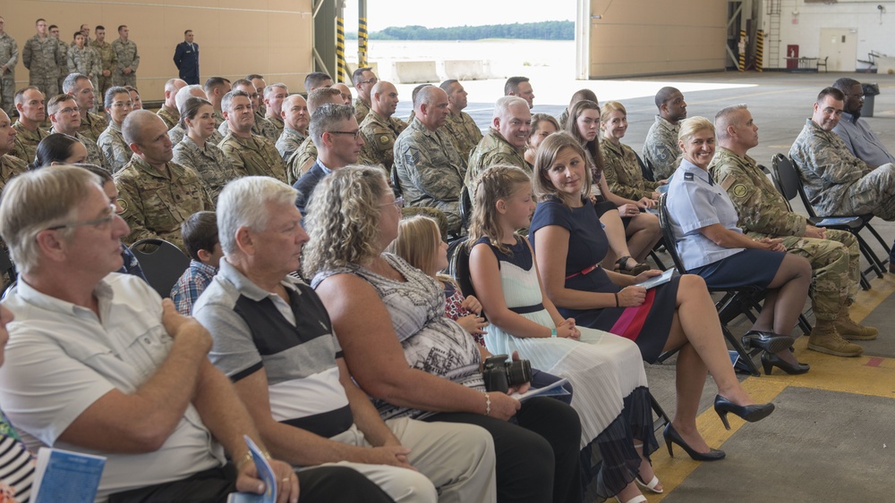 Major Matthew Ferringer assumes command of the Massachusetts Air National Guard's 267th Intelligence Squadron