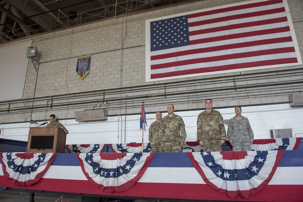 Major Matthew Ferringer assumes command of the Massachusetts Air National Guard's 267th Intelligence Squadron