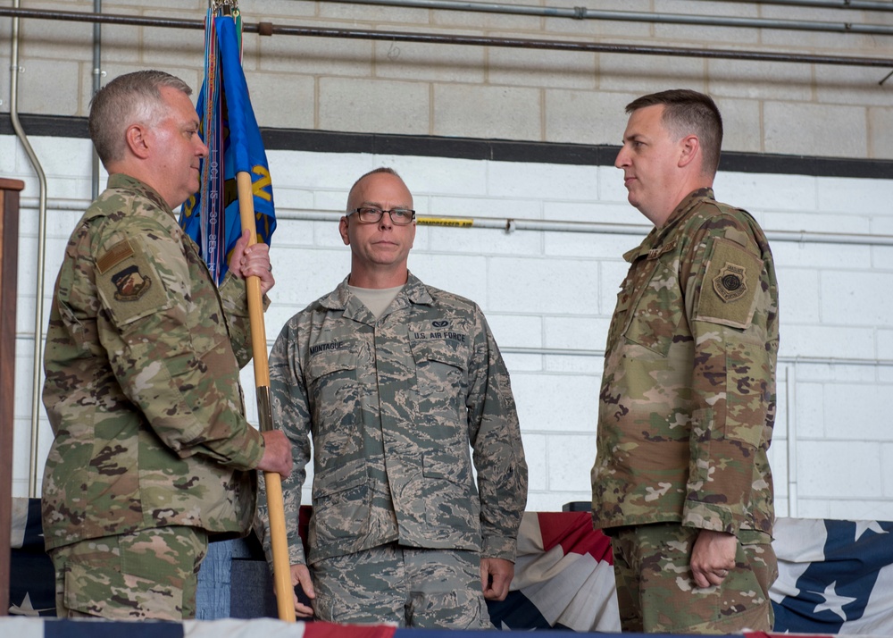 Major Matthew Ferringer assumes command of the Massachusetts Air National Guard's 267th Intelligence Squadron