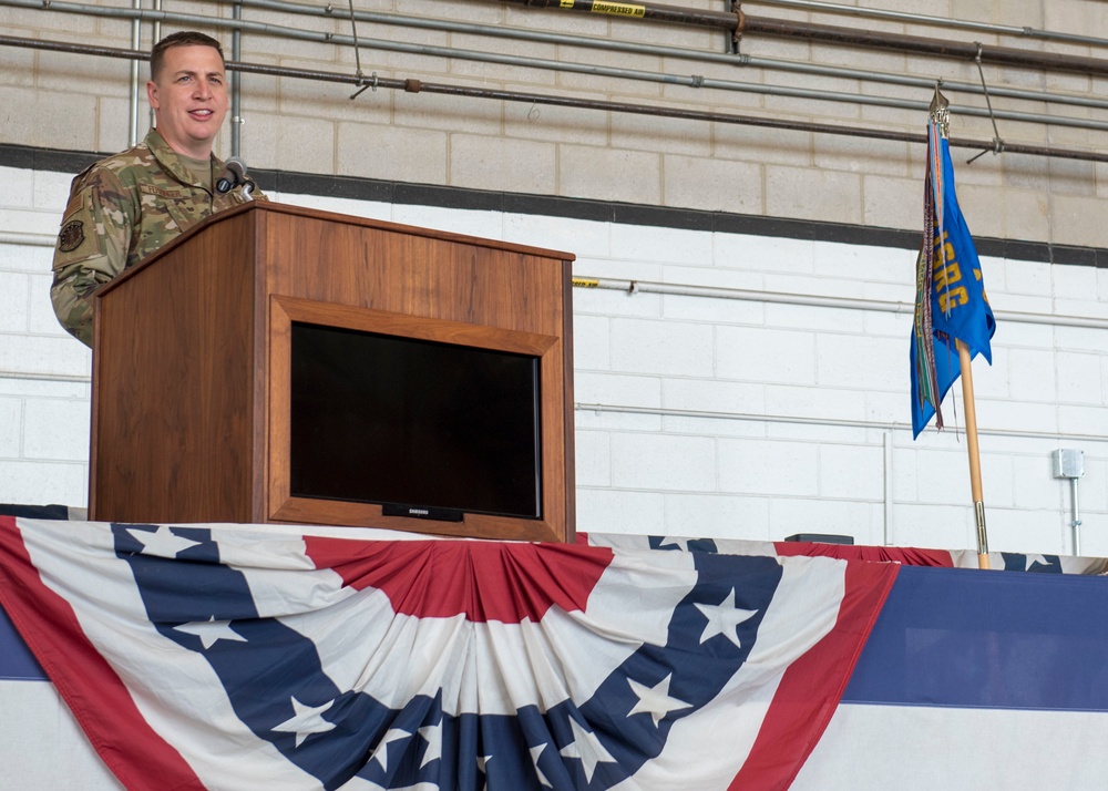 Major Matthew Ferringer assumes command of the Massachusetts Air National Guard's 267th Intelligence Squadron