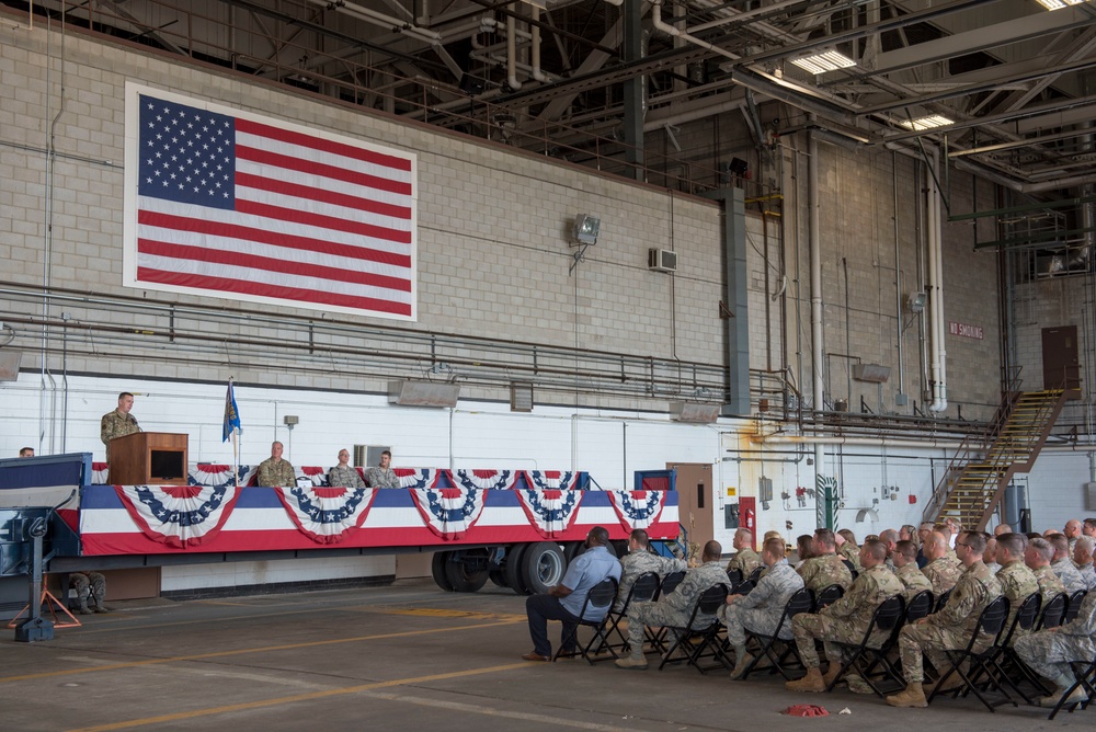 Major Matthew Ferringer assumes command of the Massachusetts Air National Guard's 267th Intelligence Squadron