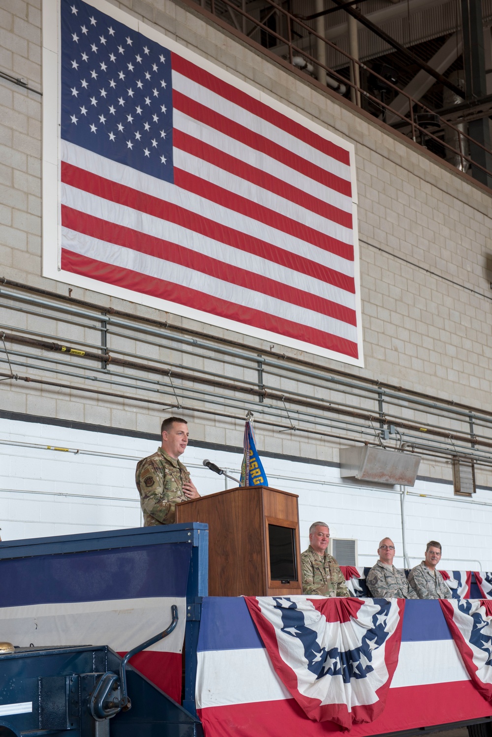 Major Matthew Ferringer assumes command of the Massachusetts Air National Guard's 267th Intelligence Squadron