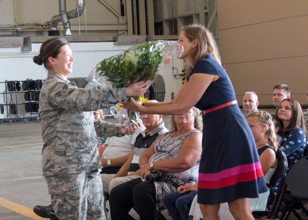 Major Matthew Ferringer assumes command of the Massachusetts Air National Guard's 267th Intelligence Squadron