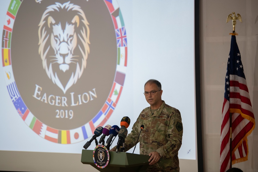 Eager Lion 19 Press Conference, KASOTC, Jordan