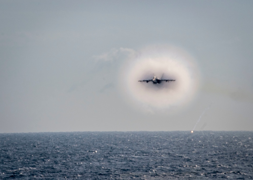 An F/A-18E Conducts a Supersonic Pass