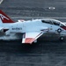 A T-45C Goshawk training aircraft, assigned to Training Air Wing (TW) 1, performs a touch-and-go on the flight deck of the aircraft carrier USS John C. Stennis