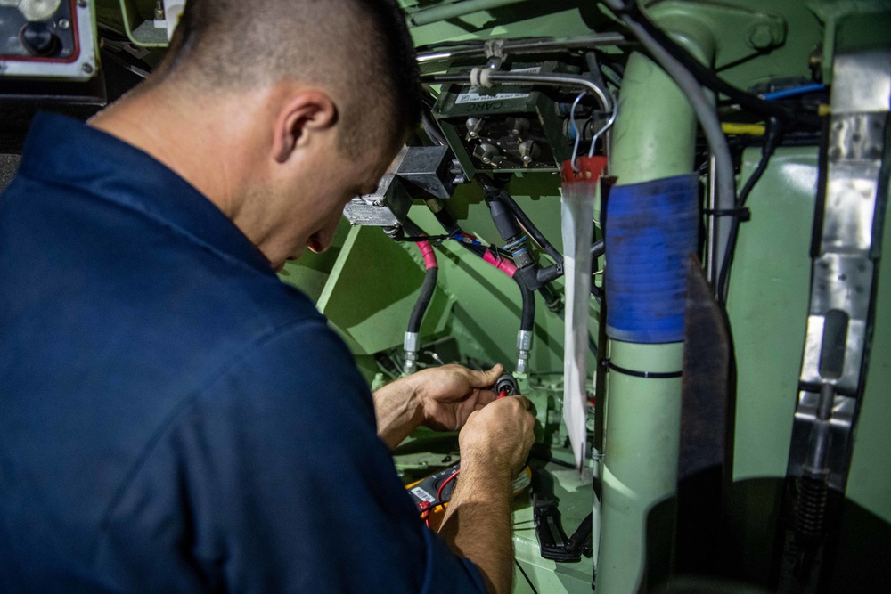 U.S. Marine Conducts Maintenance