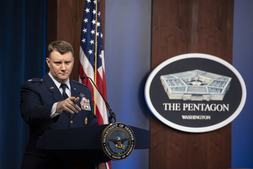 Under Secretary of Defense for Acquisition and Sustainment Ellen M. Lord holds a press briefing