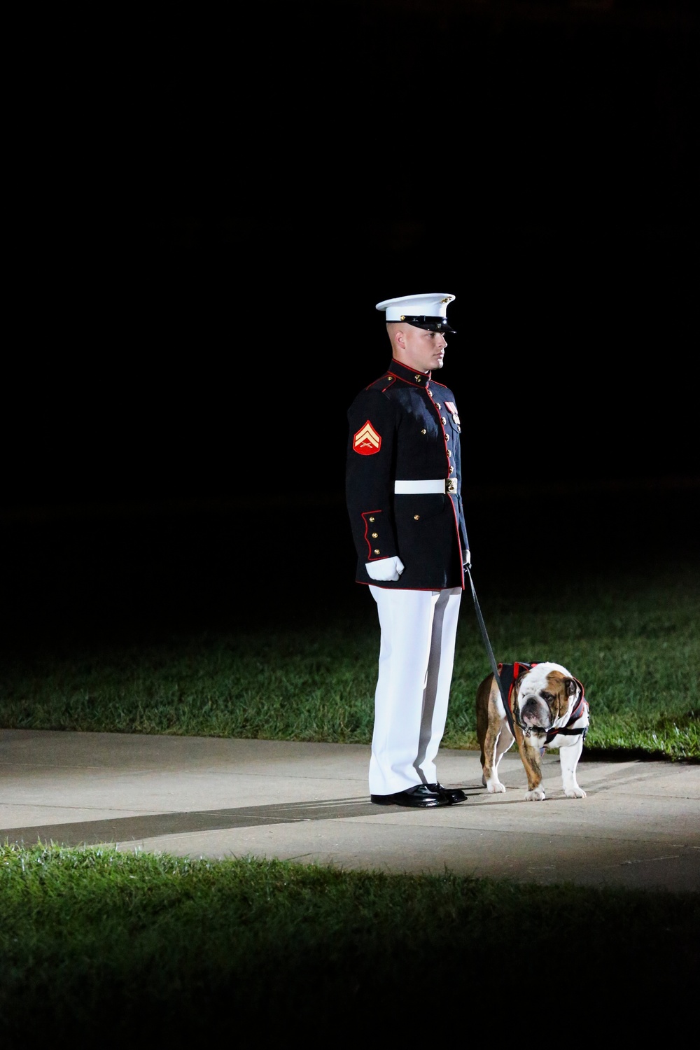 Marines march in Friday Evening Parade