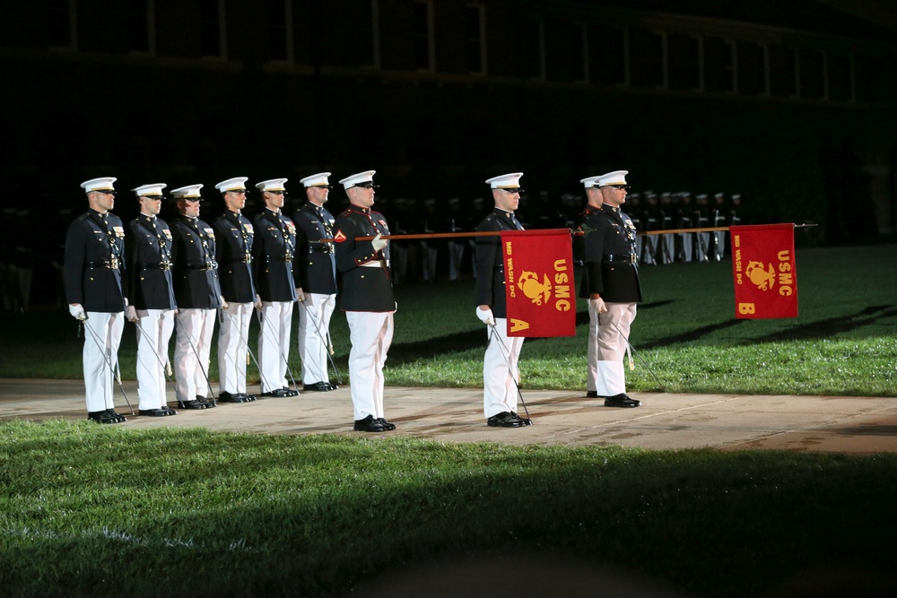 Marines march in Friday Evening Parade