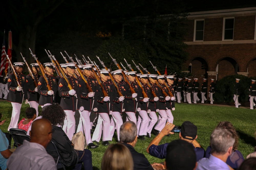 Marines march in Friday Evening Parade