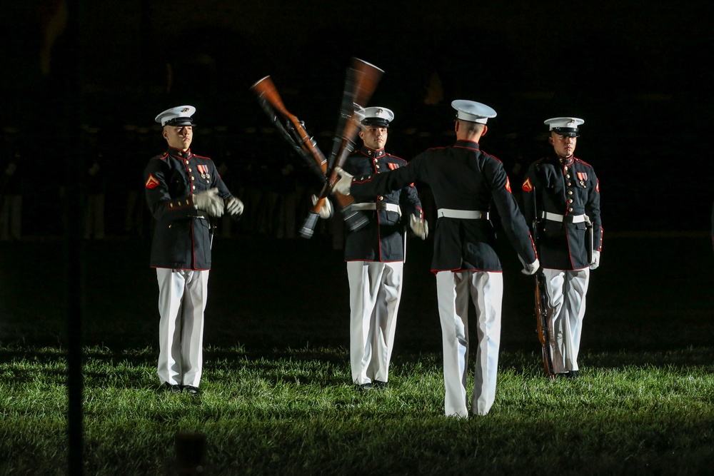 Marines march in Friday Evening Parade