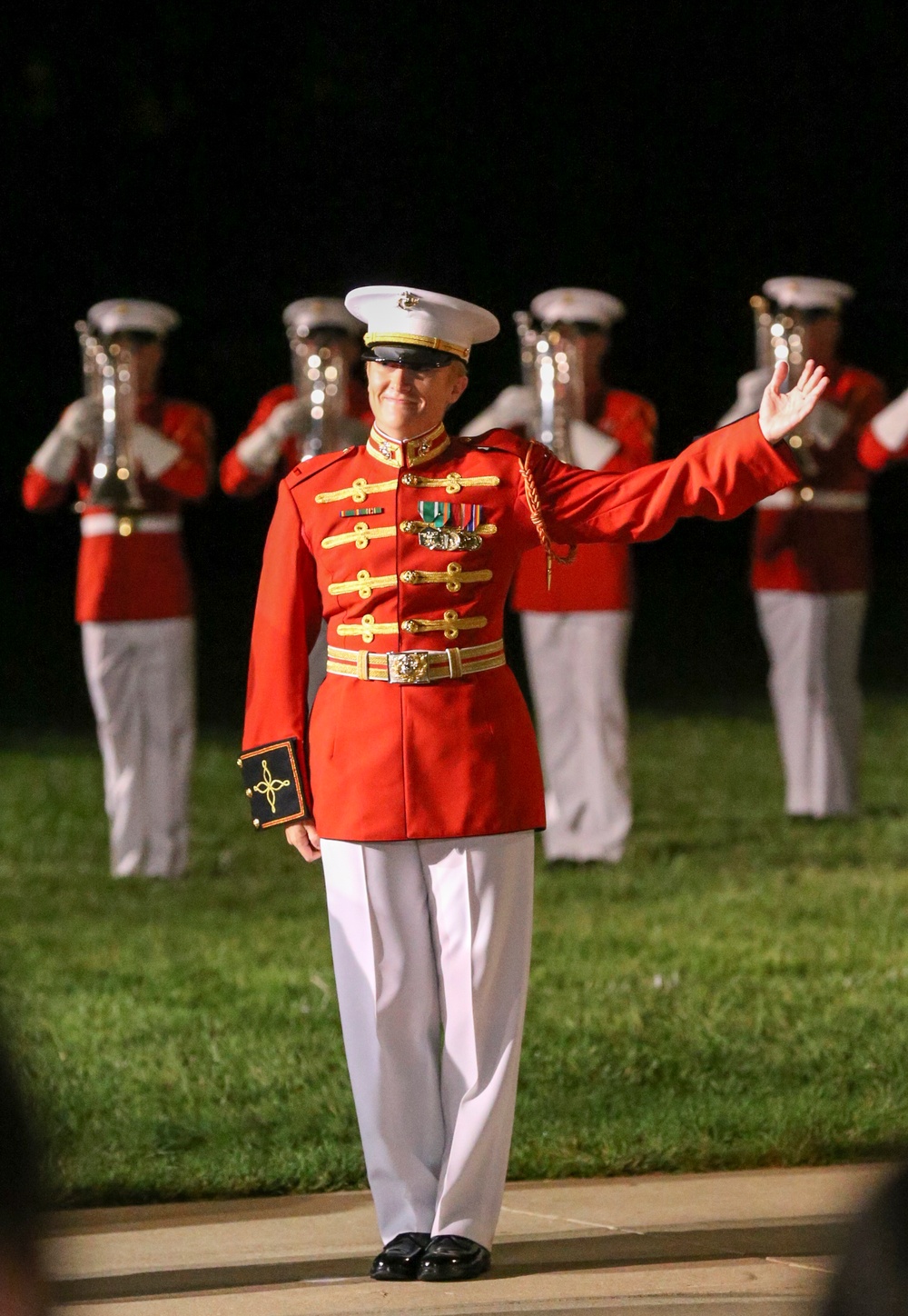 Marines march in Friday Evening Parade