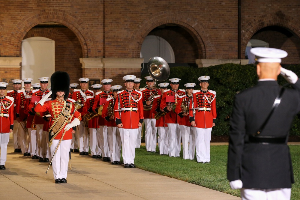 Marines march in Friday Evening Parade