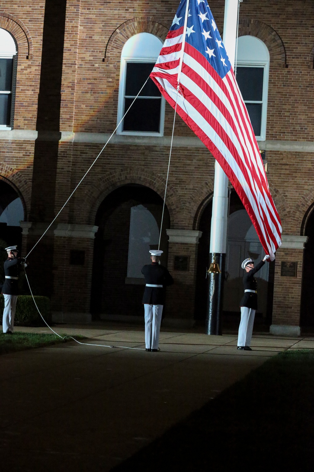 Marines march in Friday Evening Parade