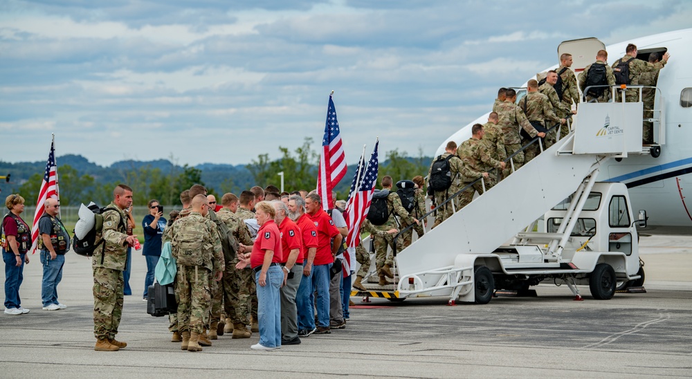 West Virginia Nationa Guard bids farewell to deploying troops.