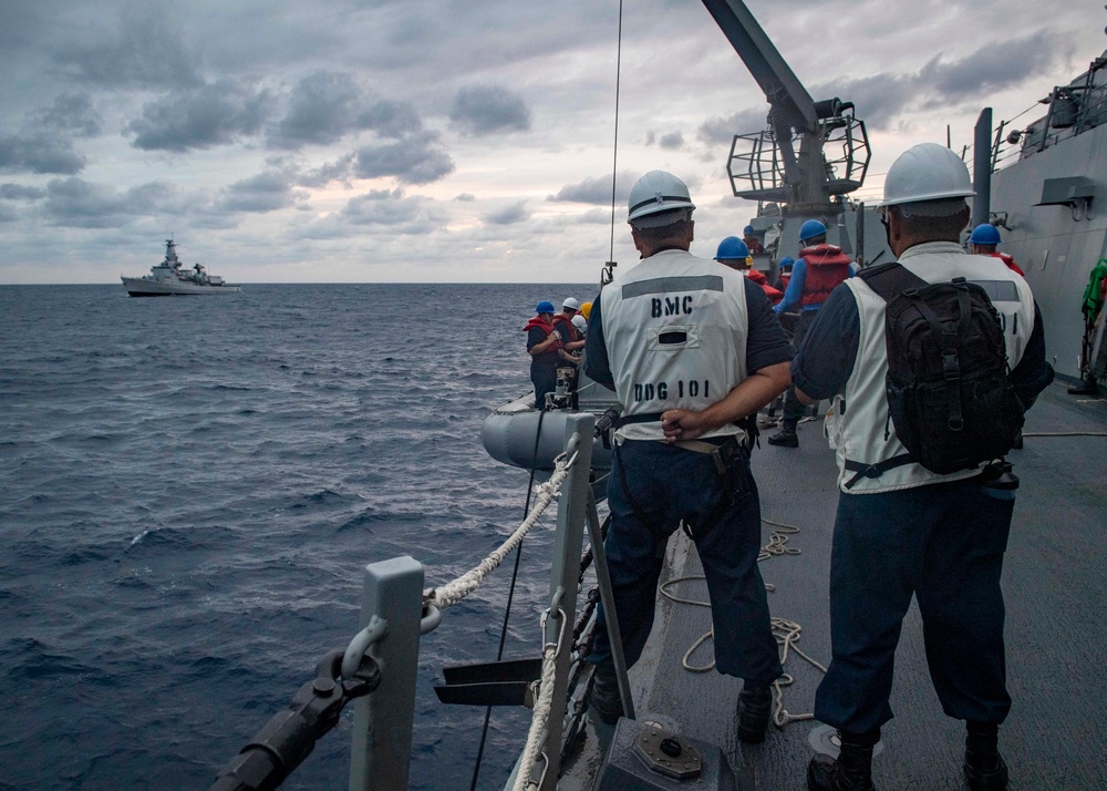 USS Gridley Sailors Conduct Boat Operations