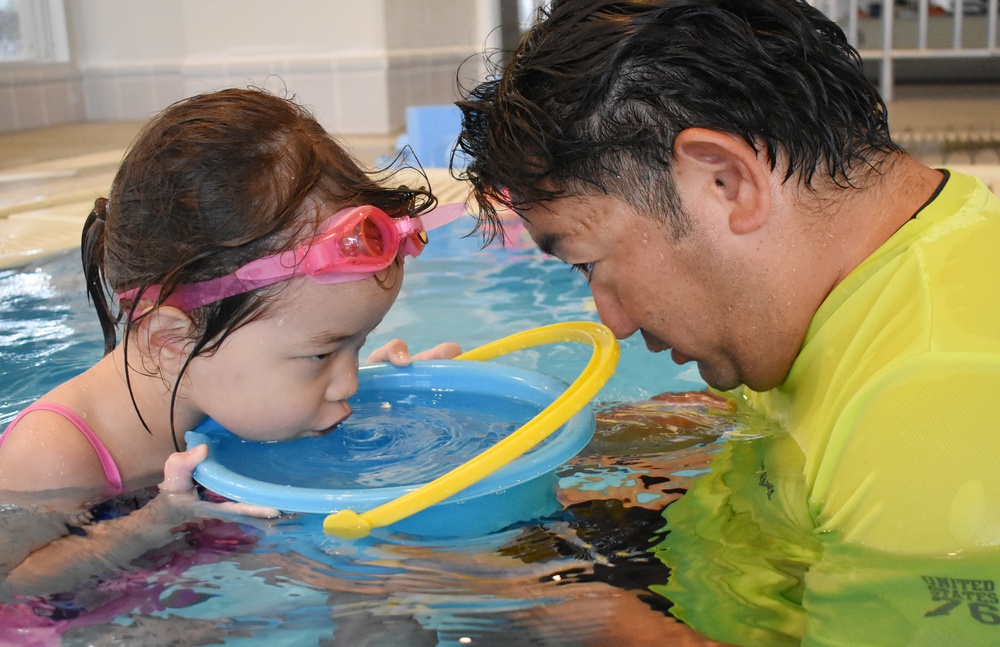 Camp Zama pre-K swim lessons ease fears, teach basics