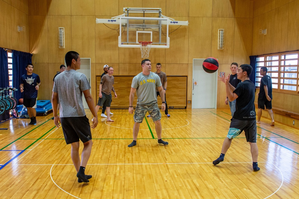 Junior Sailor Association volunteer at Children's Center of Okinawa