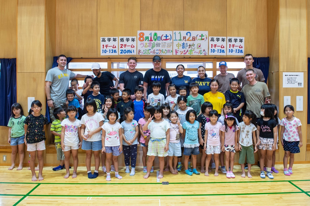 Junior Sailor Association volunteer at Children's Center of Okinawa