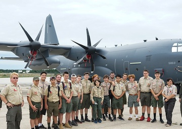 106th Rescue Wing gives base tour to local scout troop after tragedy