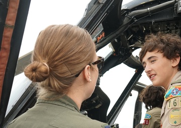 106th Rescue Wing gives base tour to local scout troop after tragedy