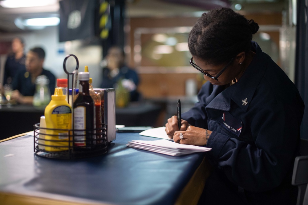 U.S. Sailor tallies ballots