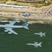 NJ Air National Guard fighter jets and refueling aircraft perform flyovers for the 2019 Atlantic City Airshow