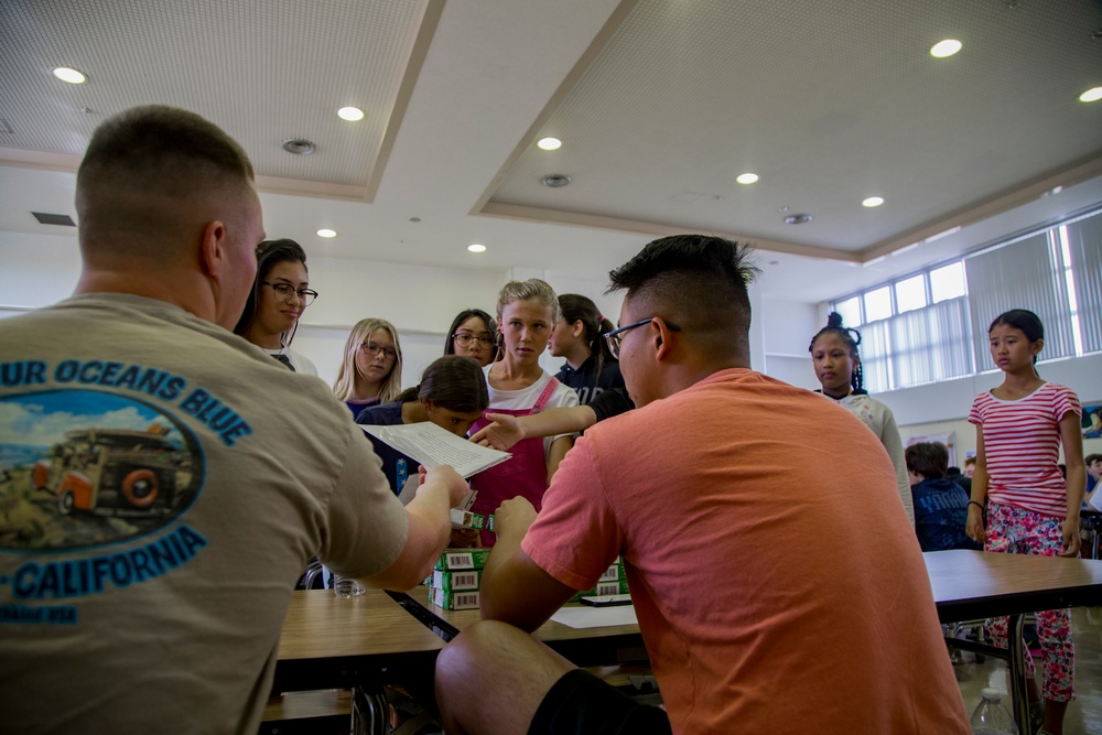 U.S. Marines volunteer at Lester Middle School