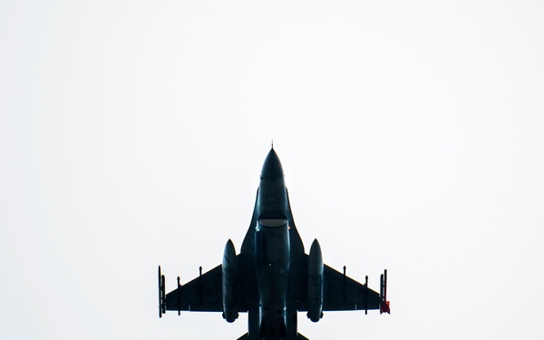 38th FG KF-16 takes off for training