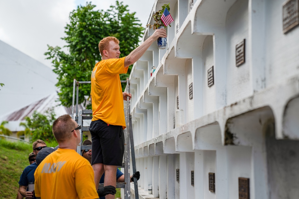 Chiefs and Chief Selects Clean Up Guam Veterans Cemetery