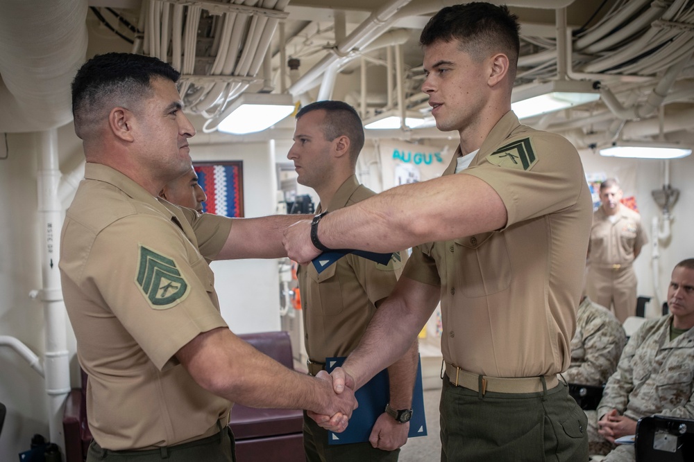 Corporals Course Graduation aboard USS John P. Murtha