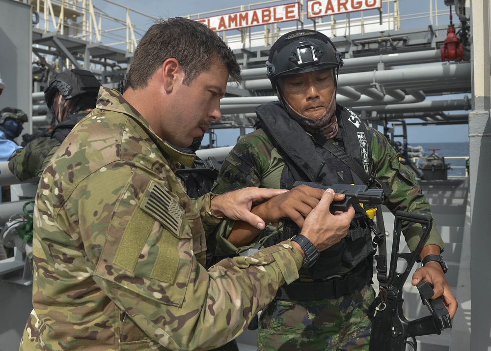 Coast Guard and Royal Thai Navy conduct VBSS training as part of SEACAT 2019