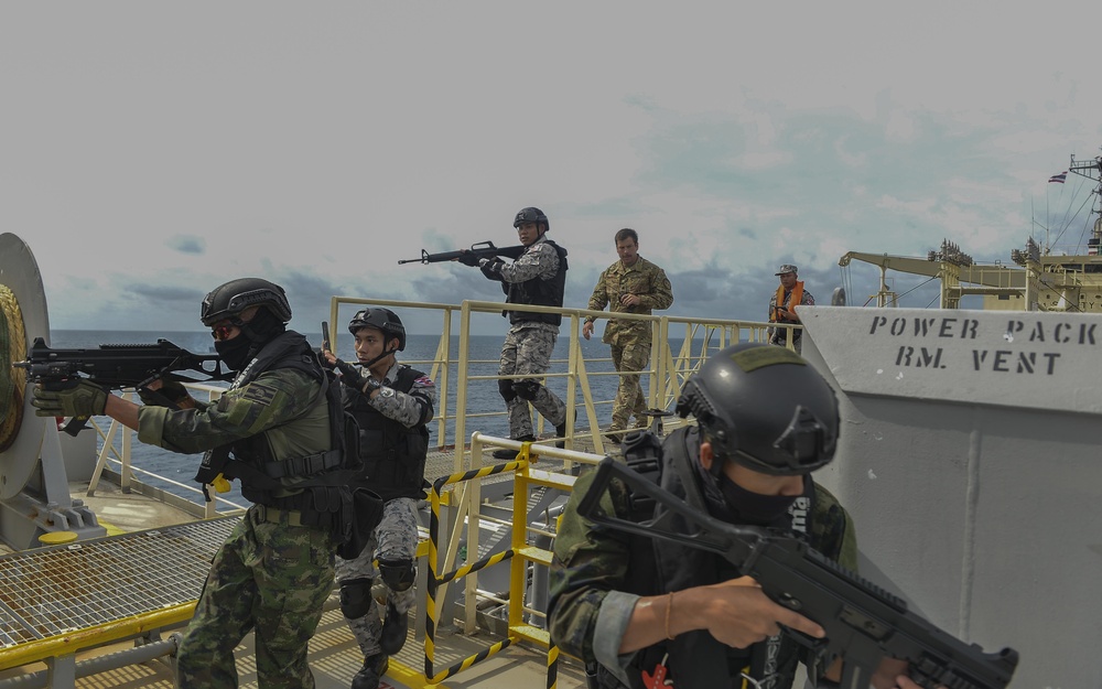 Coast Guard and Royal Thai Navy conduct VBSS training as part of SEACAT 2019