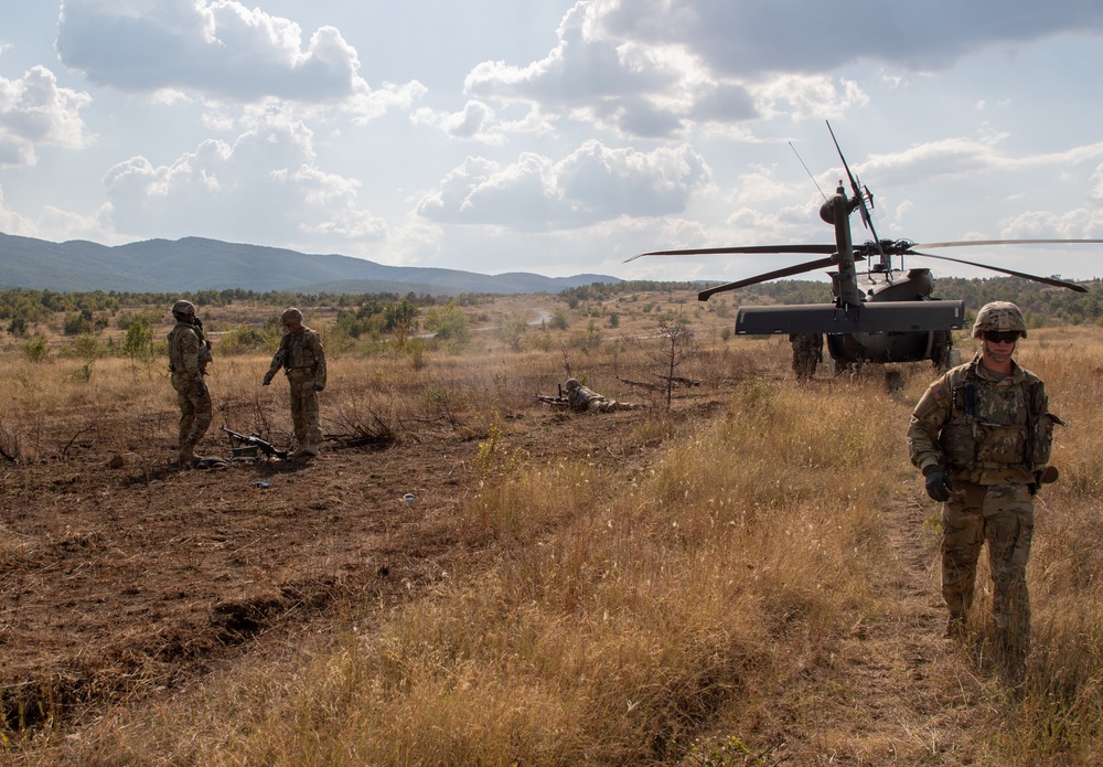 U.S. Army Soldiers conduct aerial gunnery training