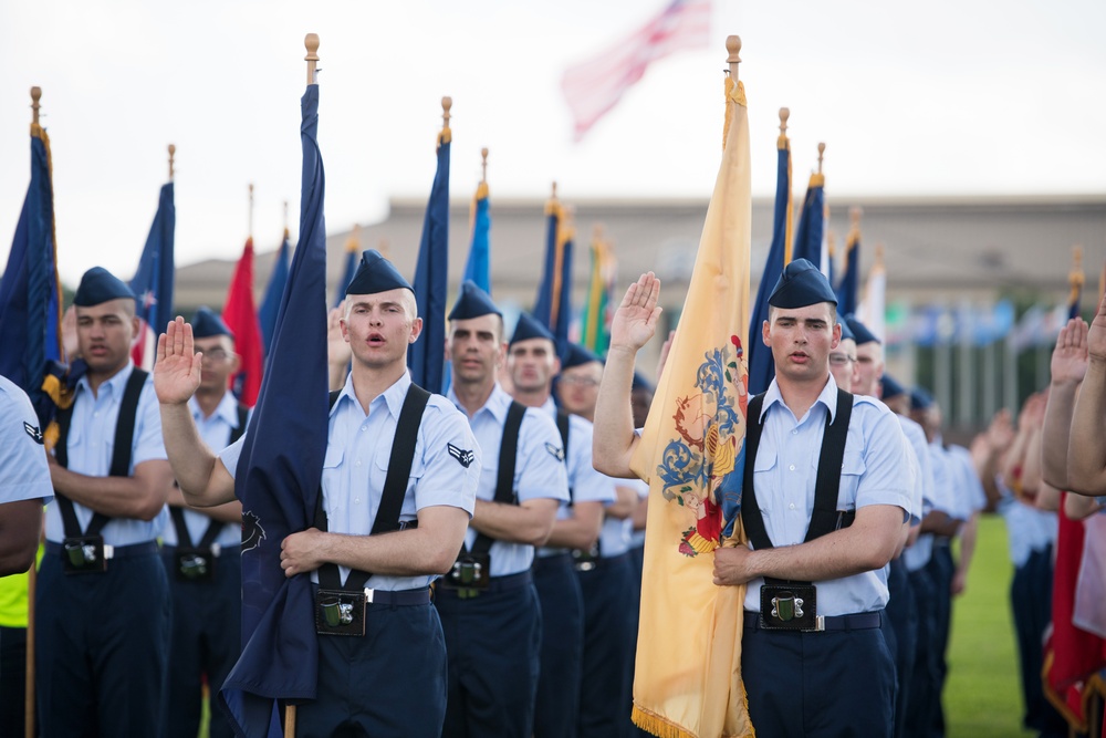 Major Gen. LaBrutta reviews BMT graduation one last time